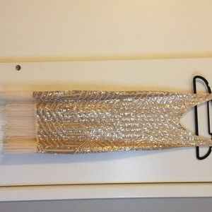 Champagne colored sequin dress